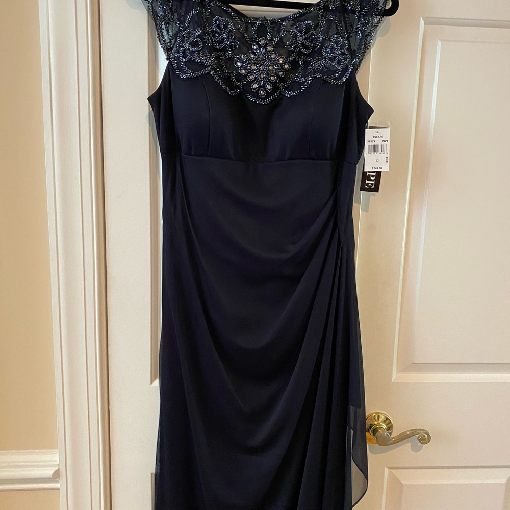 Beaded Cap Sleeve Gown